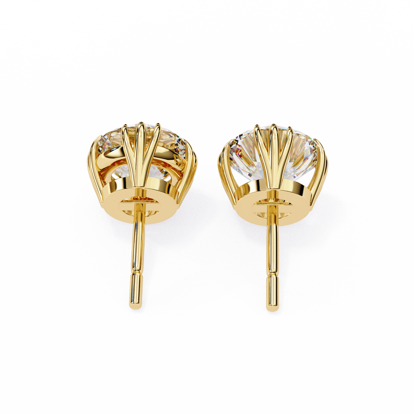 Classic Round Diamond Stud Earrings