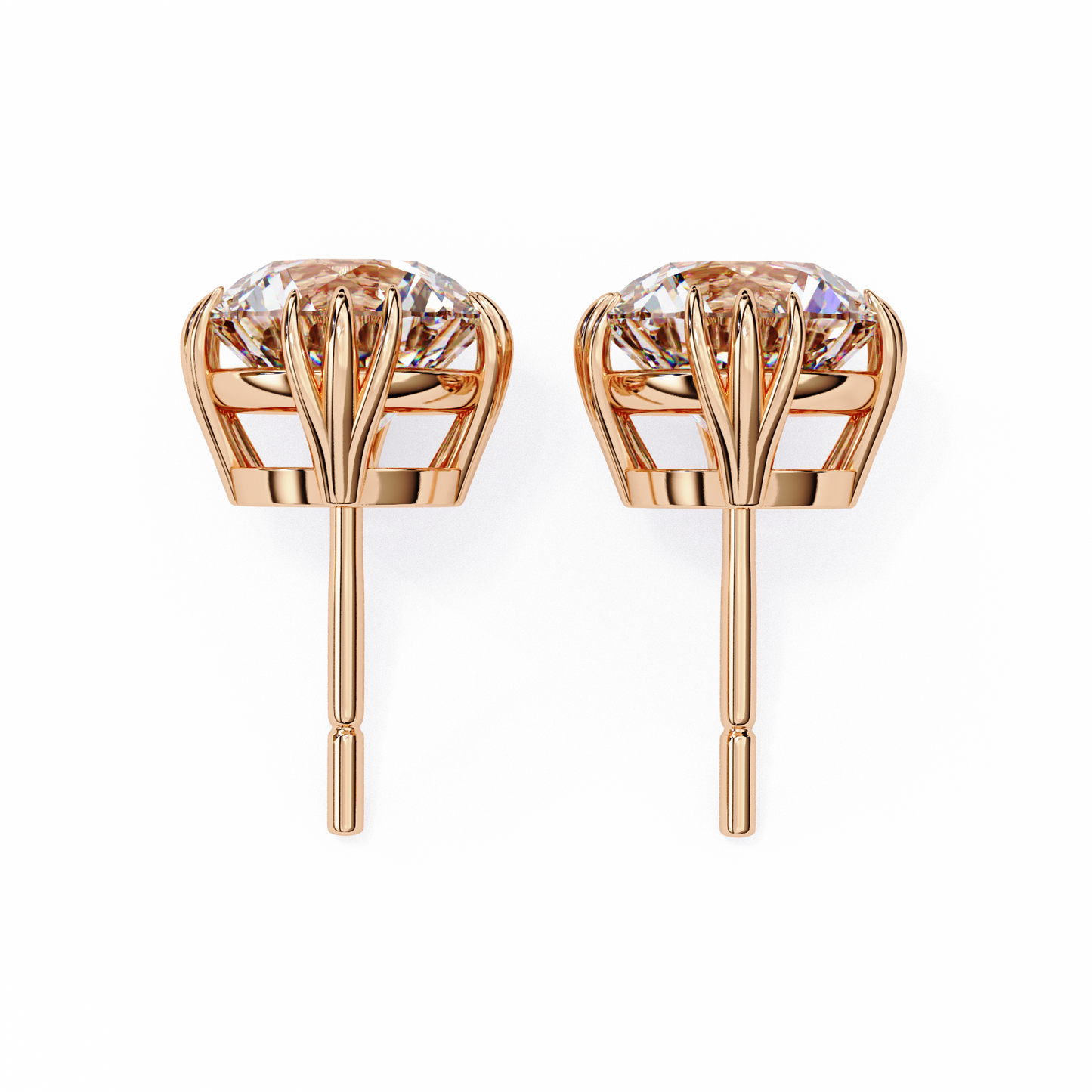 Classic Round Diamond Stud Earrings