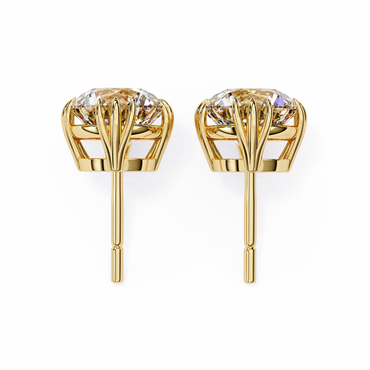 Classic Round Diamond Stud Earrings