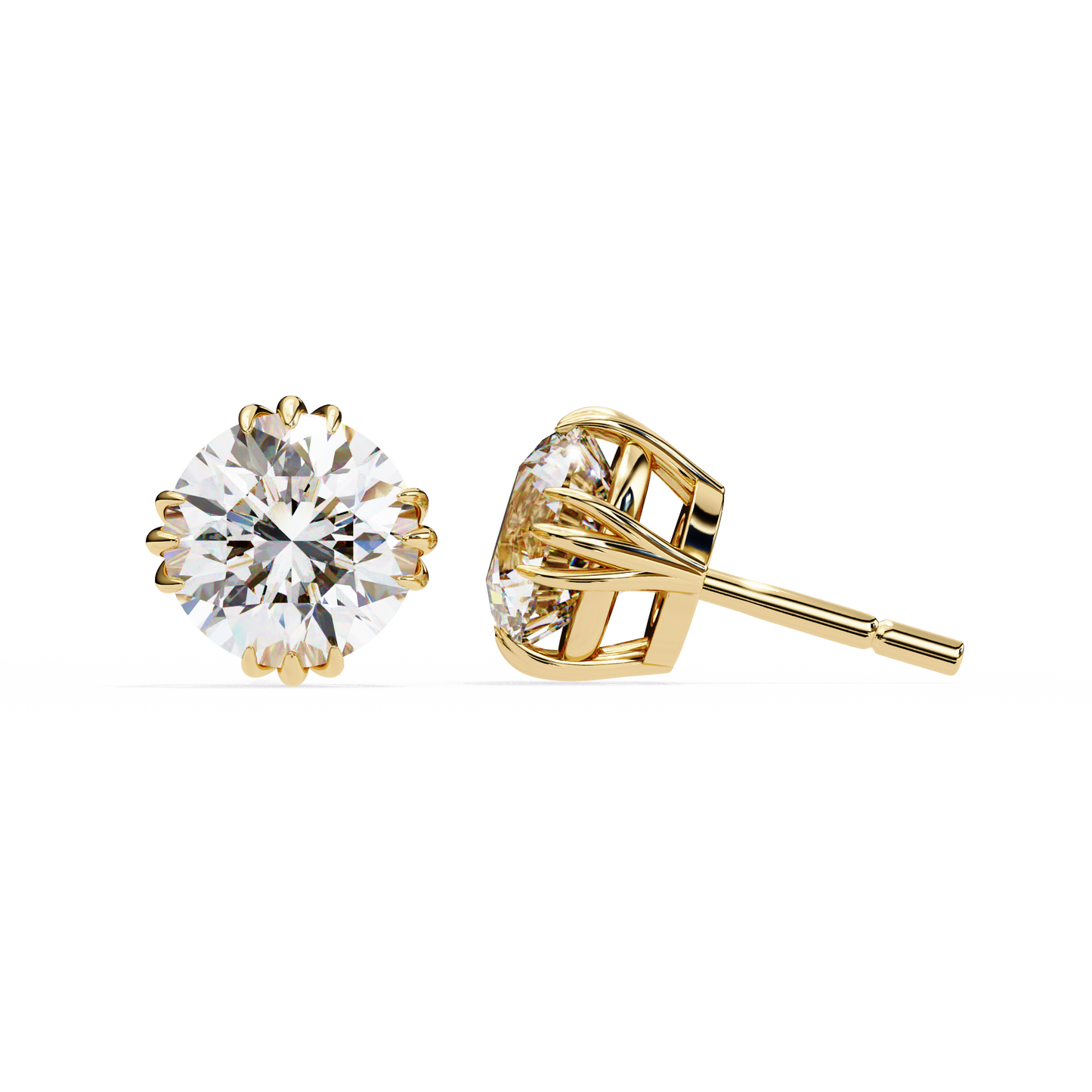 Classic Round Diamond Stud Earrings