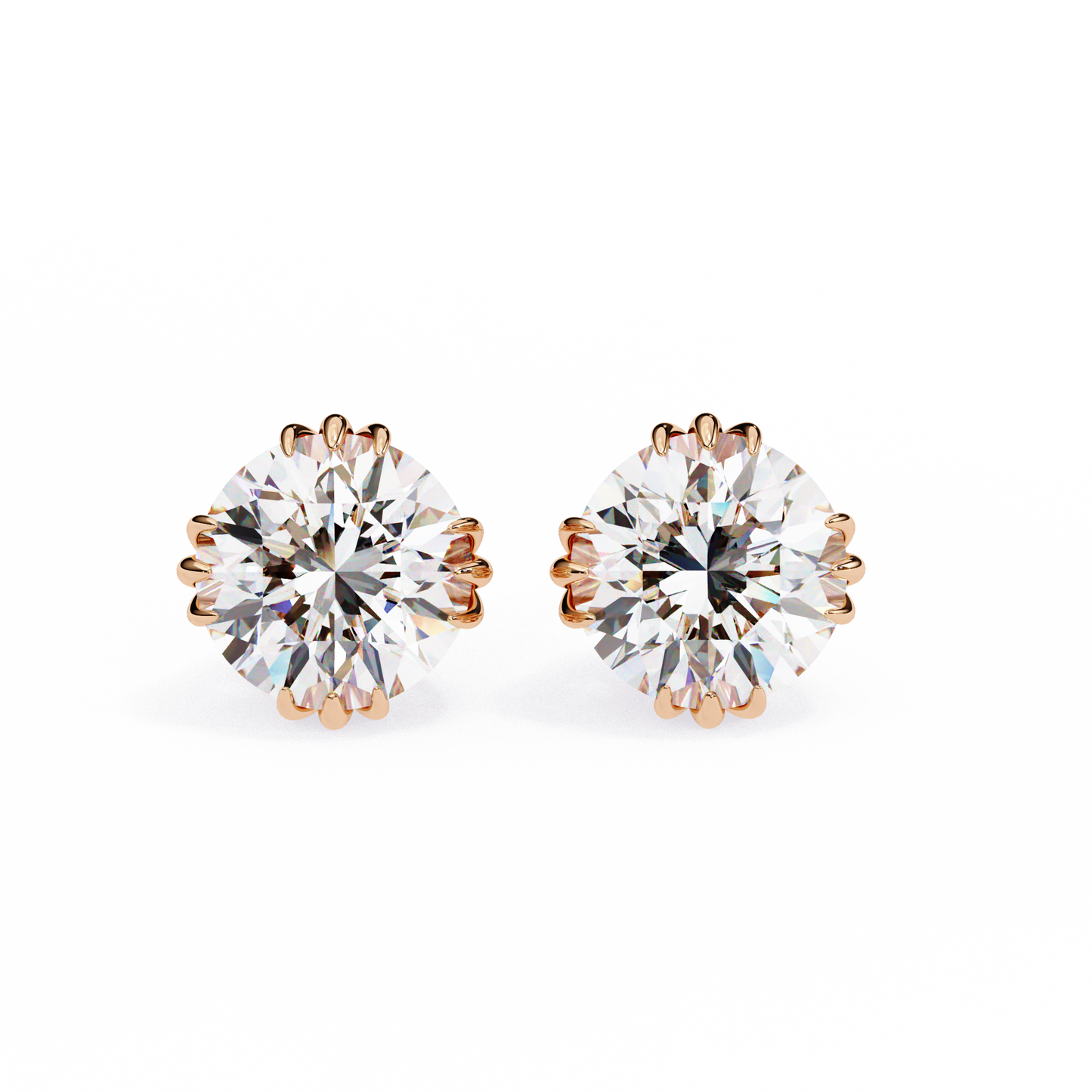 Classic Round Diamond Stud Earrings