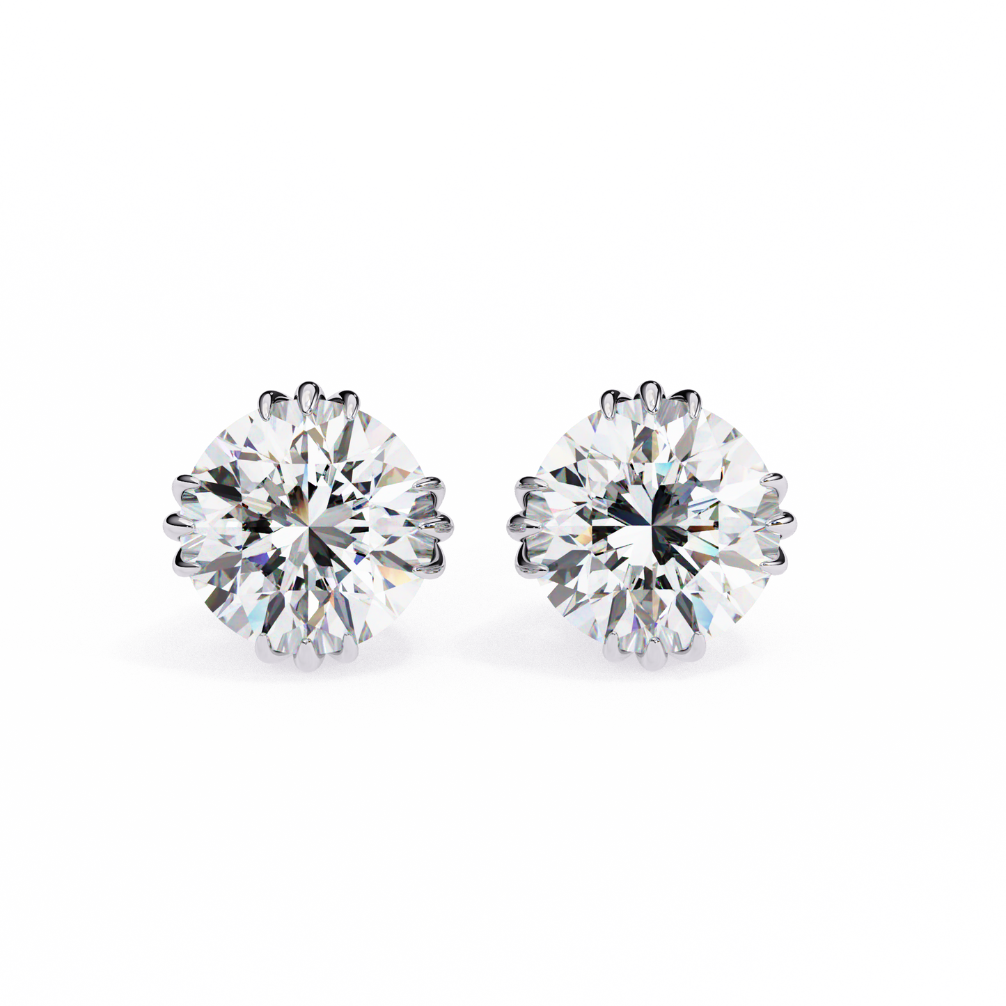 Classic Round Diamond Stud Earrings