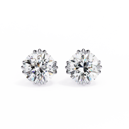 Classic Round Diamond Stud Earrings