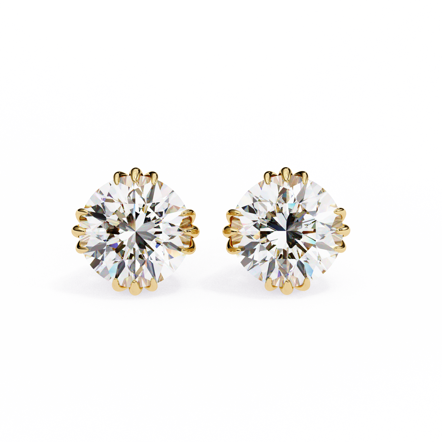 Classic Round Diamond Stud Earrings