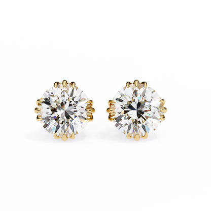 Classic Round Diamond Stud Earrings
