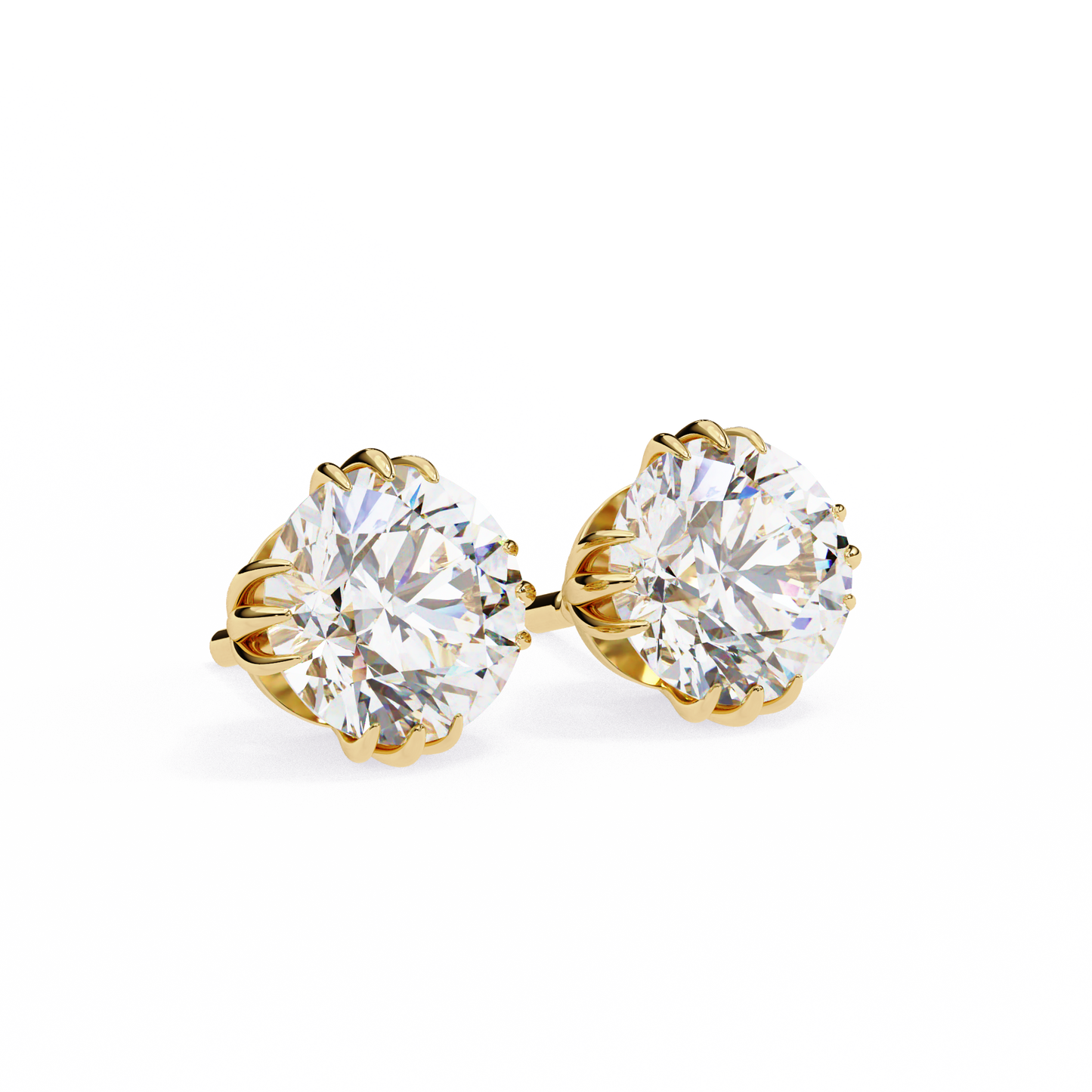 Classic Round Diamond Stud Earrings