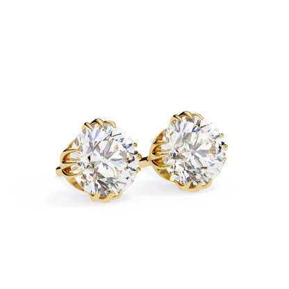 Classic Round Diamond Stud Earrings
