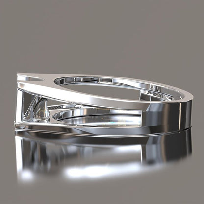 Modern Double-Band Solitaire Ring