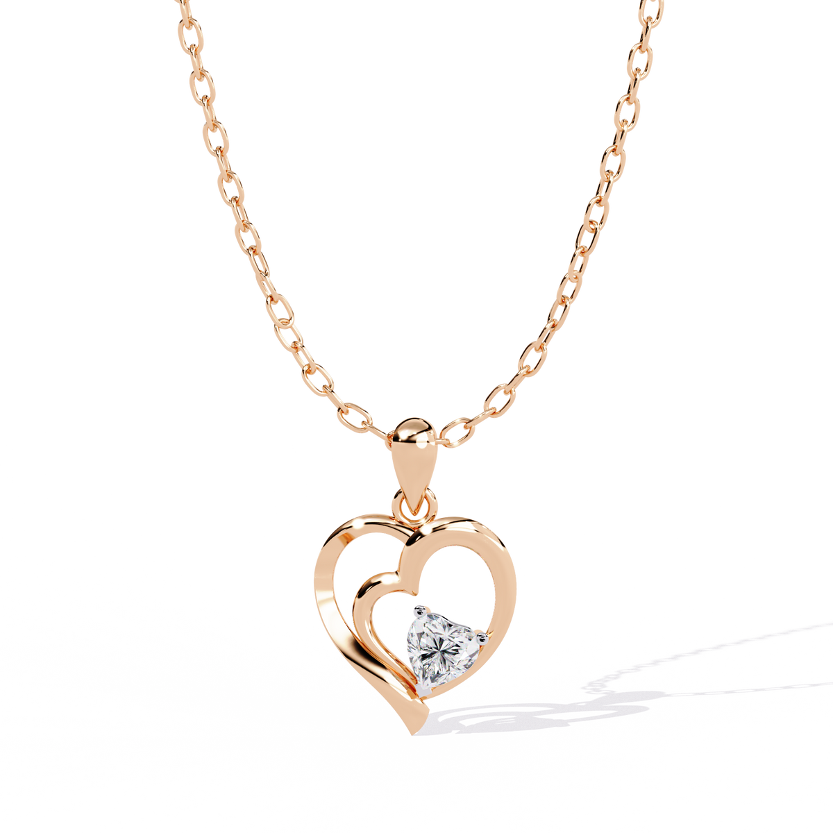 Interlocking Heart Diamond Pendant