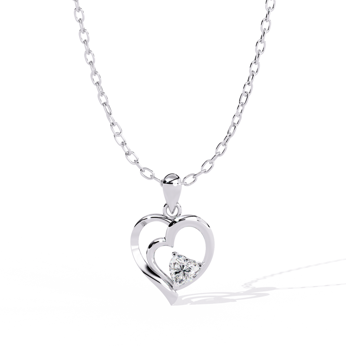 Interlocking Heart Diamond Pendant