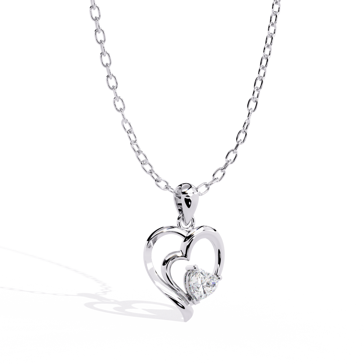 Interlocking Heart Diamond Pendant