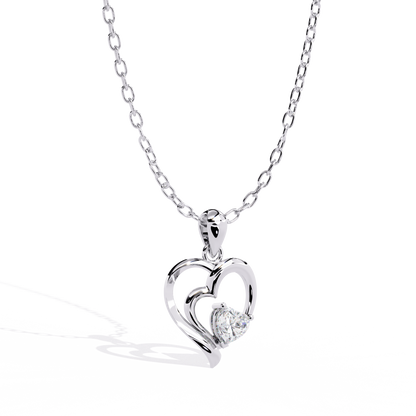 Interlocking Heart Diamond Pendant