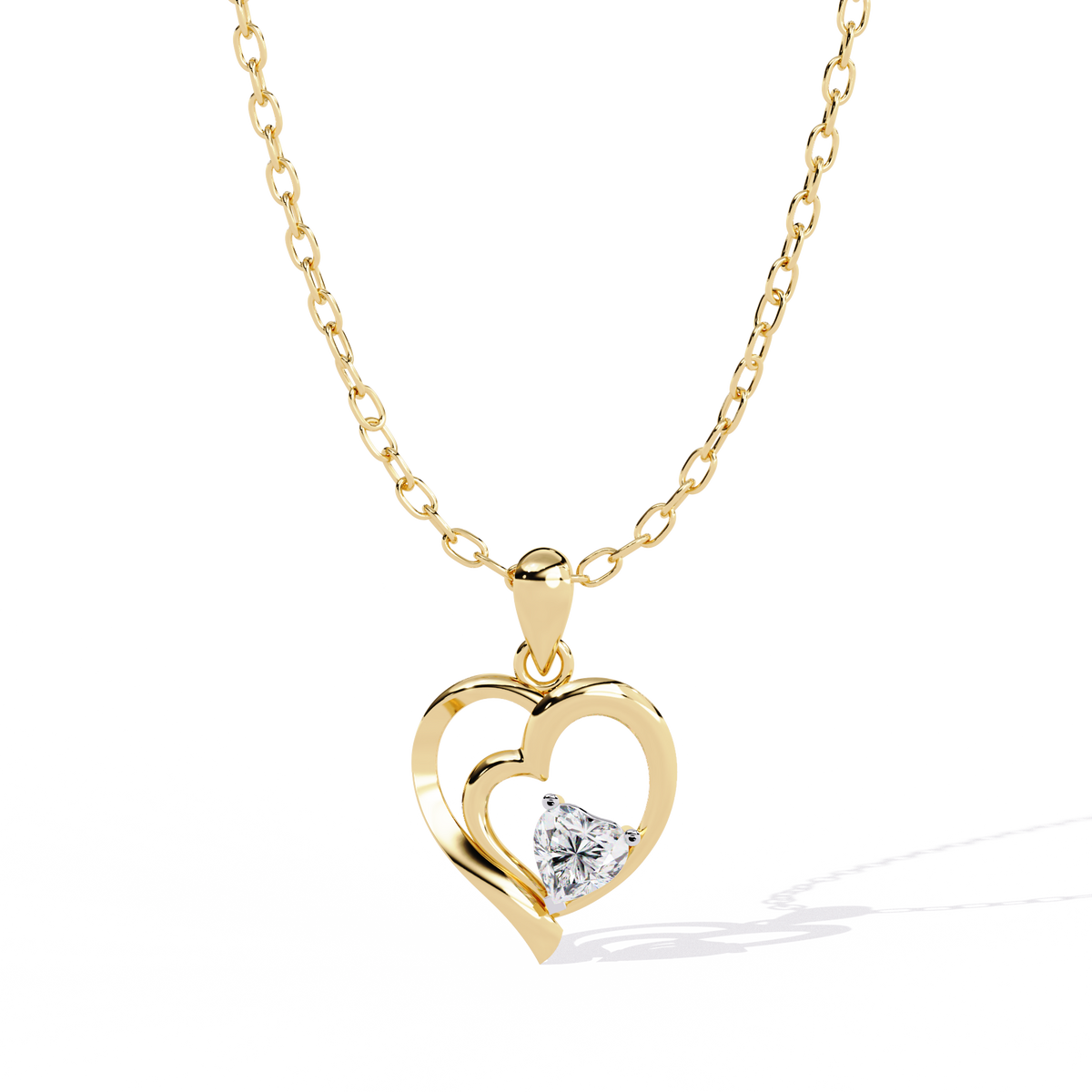 Interlocking Heart Diamond Pendant