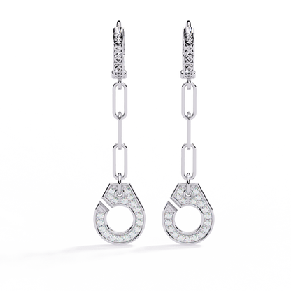 Diamond Handcuff Drop Earrings