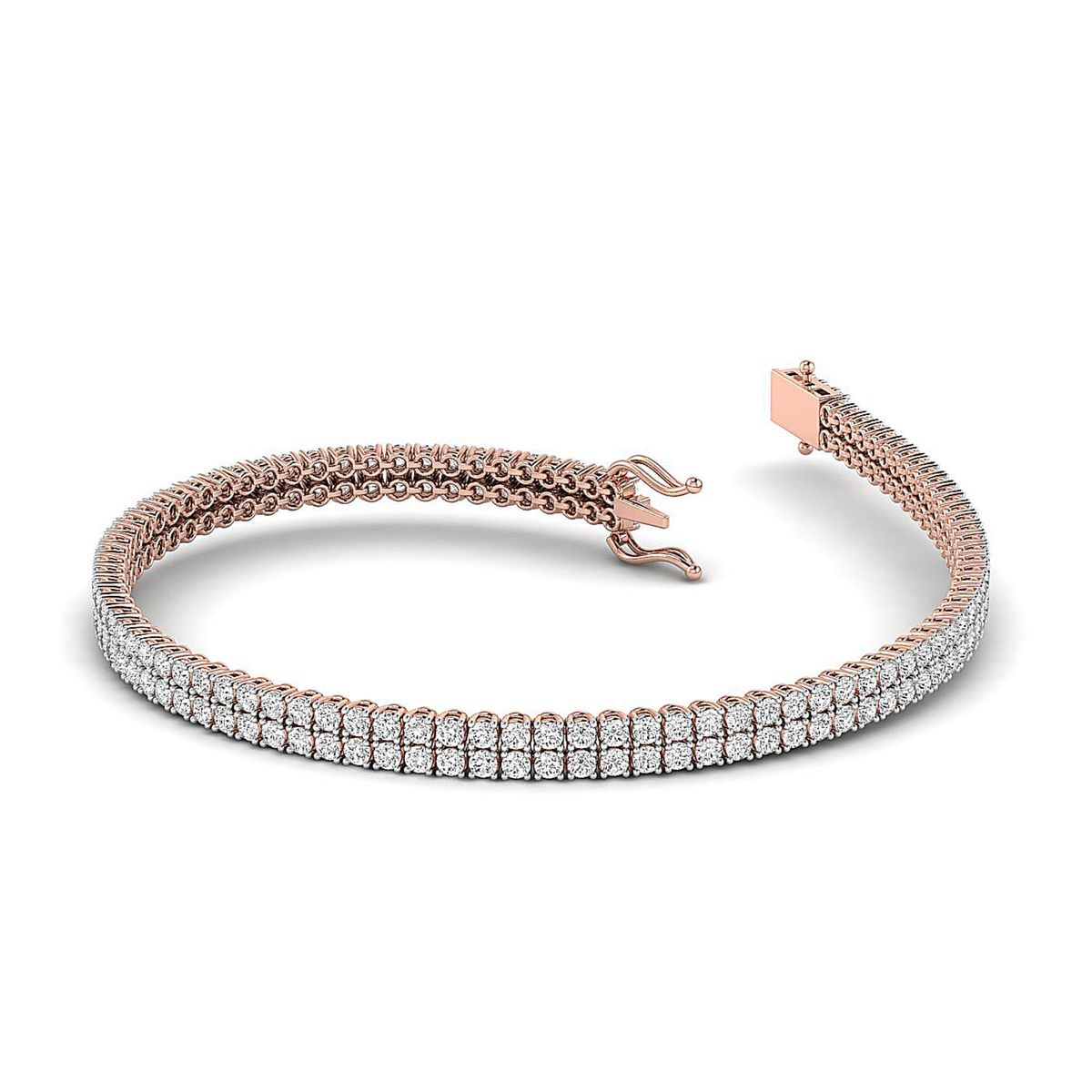Double-Row Diamond Tennis Bracelet