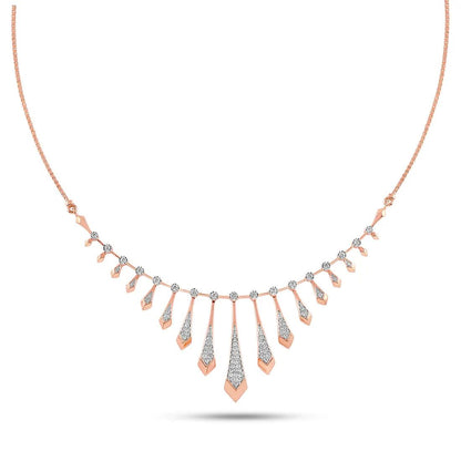 Elegant Geometric Diamond Fringe Necklace