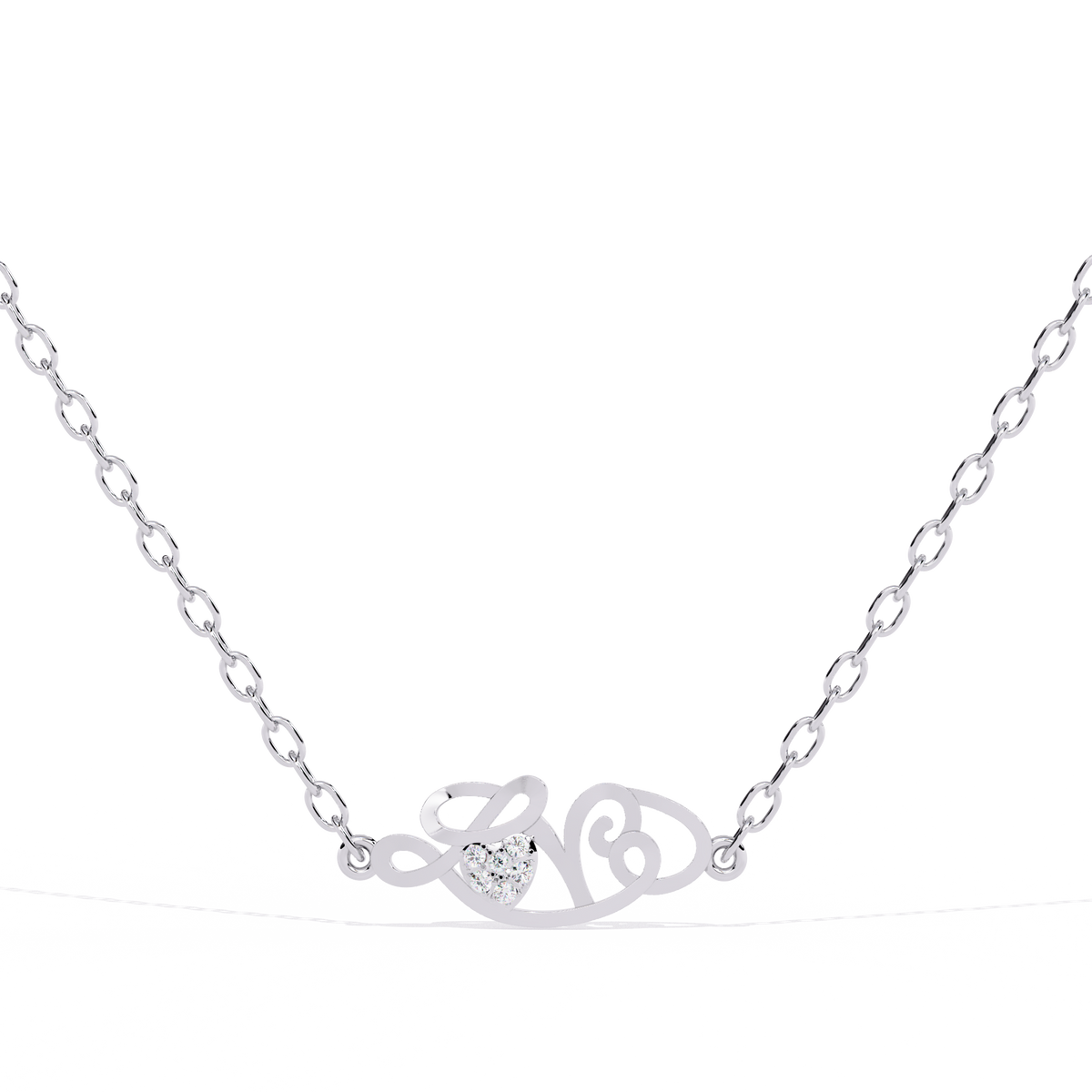 Sterling Silver Diamond Accent "Love" Pendant