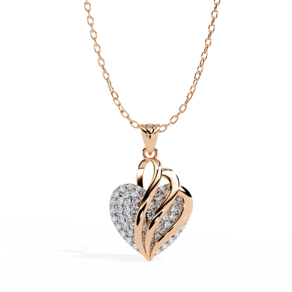 Exquisite Pave Diamond Heart Pendant
