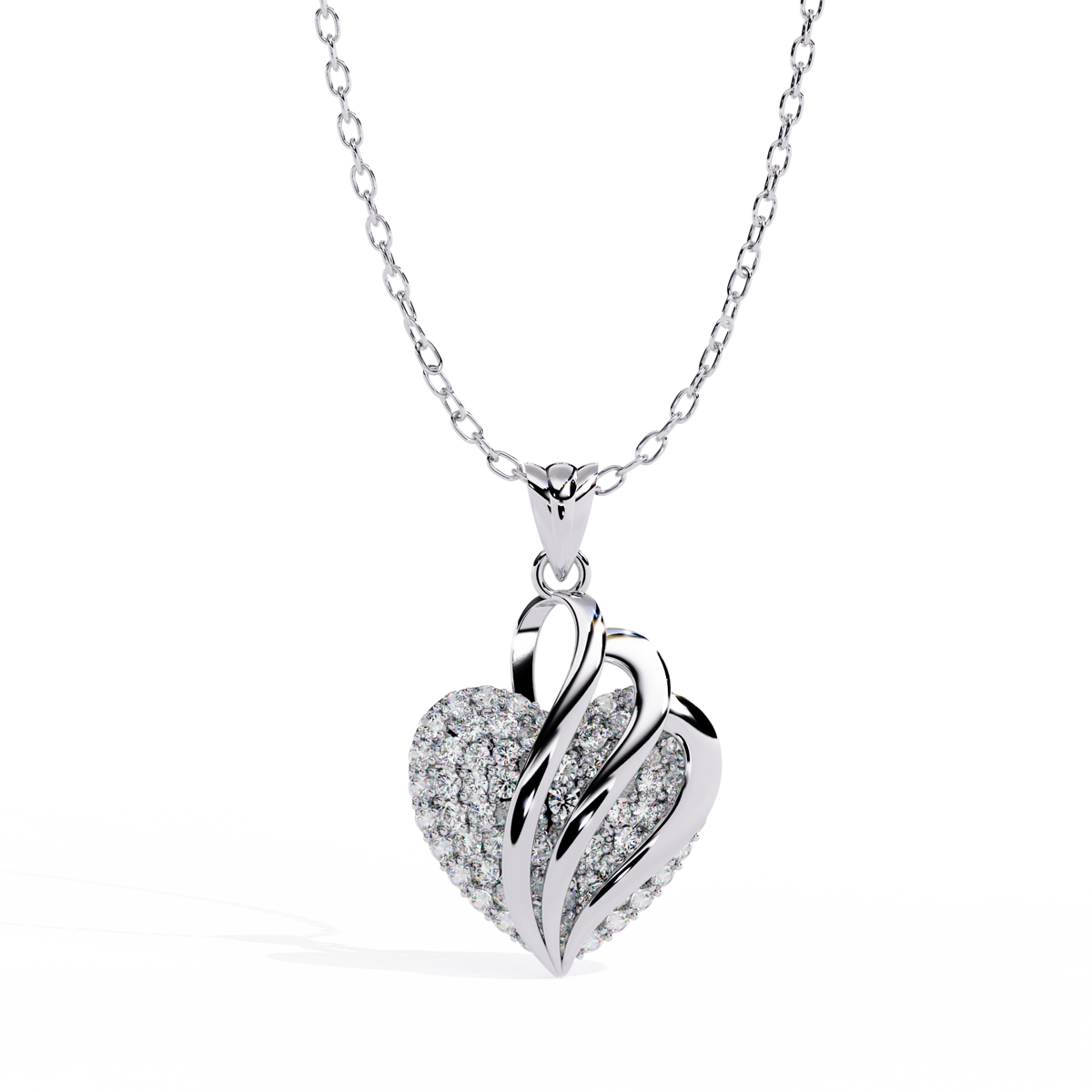 Exquisite Pave Diamond Heart Pendant
