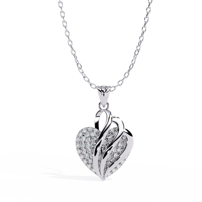 Exquisite Pave Diamond Heart Pendant