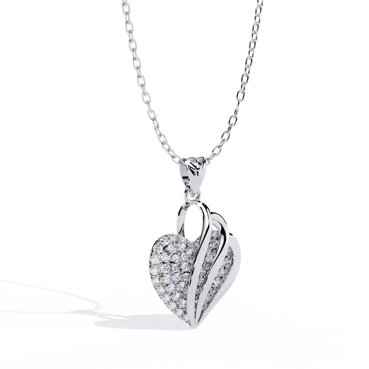 Exquisite Pave Diamond Heart Pendant