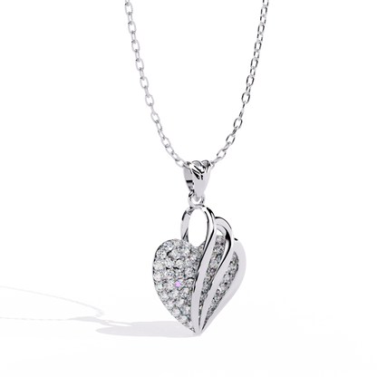 Exquisite Pave Diamond Heart Pendant