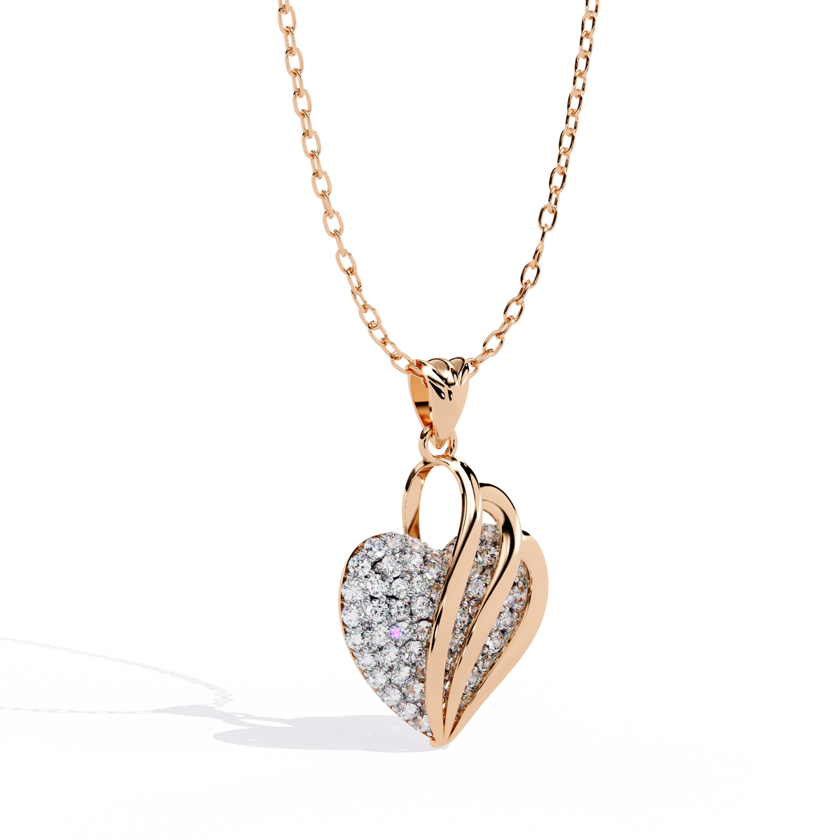 Exquisite Pave Diamond Heart Pendant