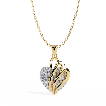Exquisite Pave Diamond Heart Pendant