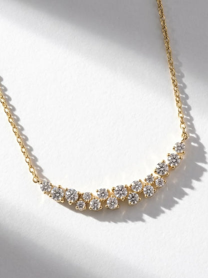 Curved Diamond Arc Necklace