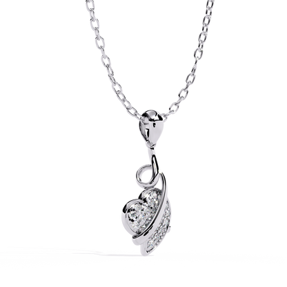 Diamond Pavé Swirl Heart Pendant
