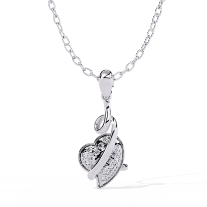 Diamond Pavé Swirl Heart Pendant