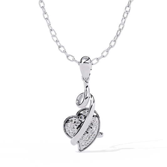 Diamond Pavé Swirl Heart Pendant