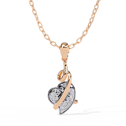 Diamond Pavé Swirl Heart Pendant