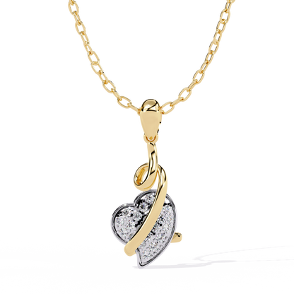 Diamond Pavé Swirl Heart Pendant