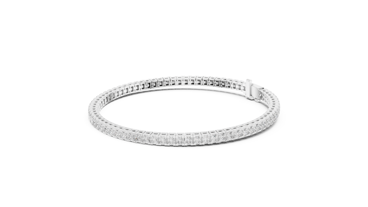 Princess-Cut Diamond Tennis Bracelet