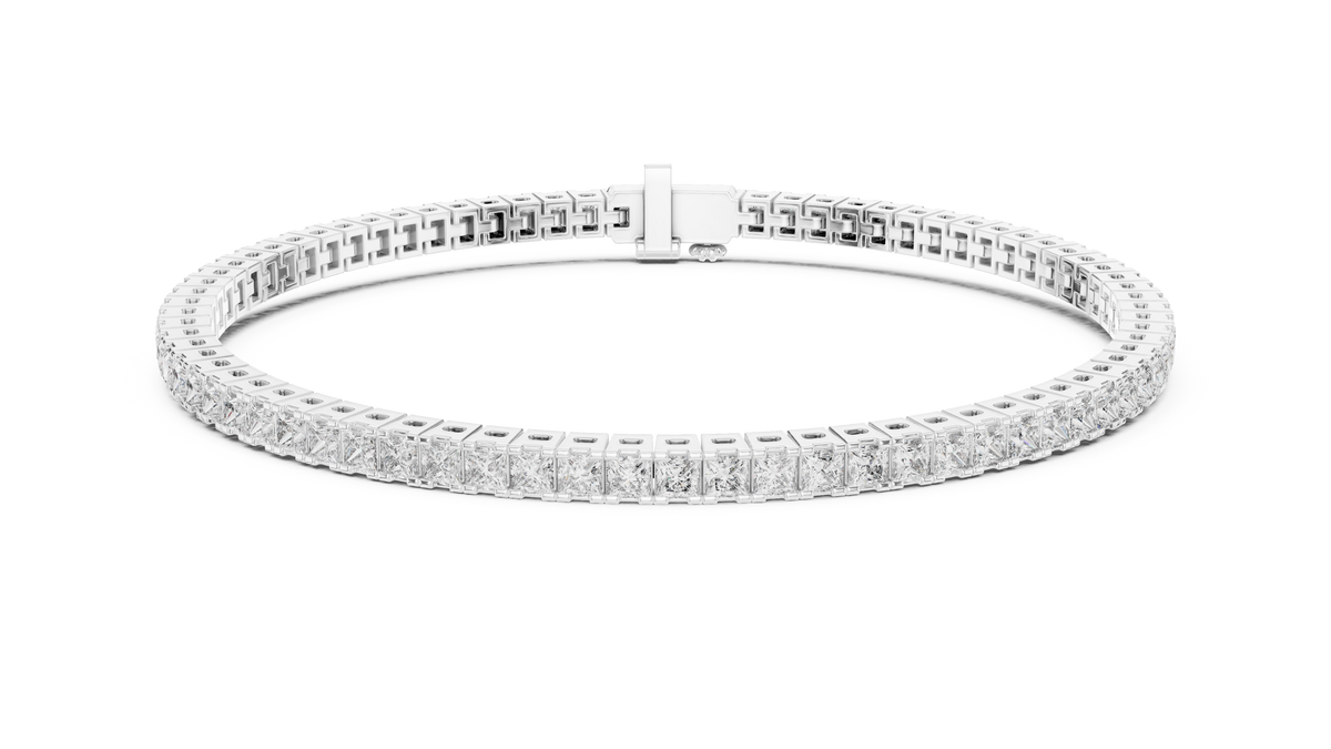 Princess-Cut Diamond Tennis Bracelet