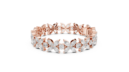 Ethereal Blossom Cluster Diamond Tennis Bracelet