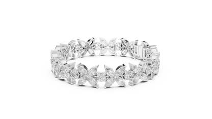 Ethereal Blossom Cluster Diamond Tennis Bracelet