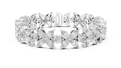 Ethereal Blossom Cluster Diamond Tennis Bracelet
