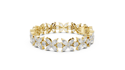 Ethereal Blossom Cluster Diamond Tennis Bracelet