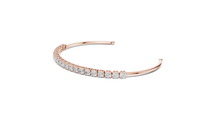 Half-Pavé Diamond Cuff Bangle