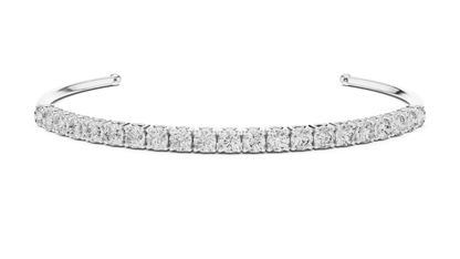 Half-Pavé Diamond Cuff Bangle