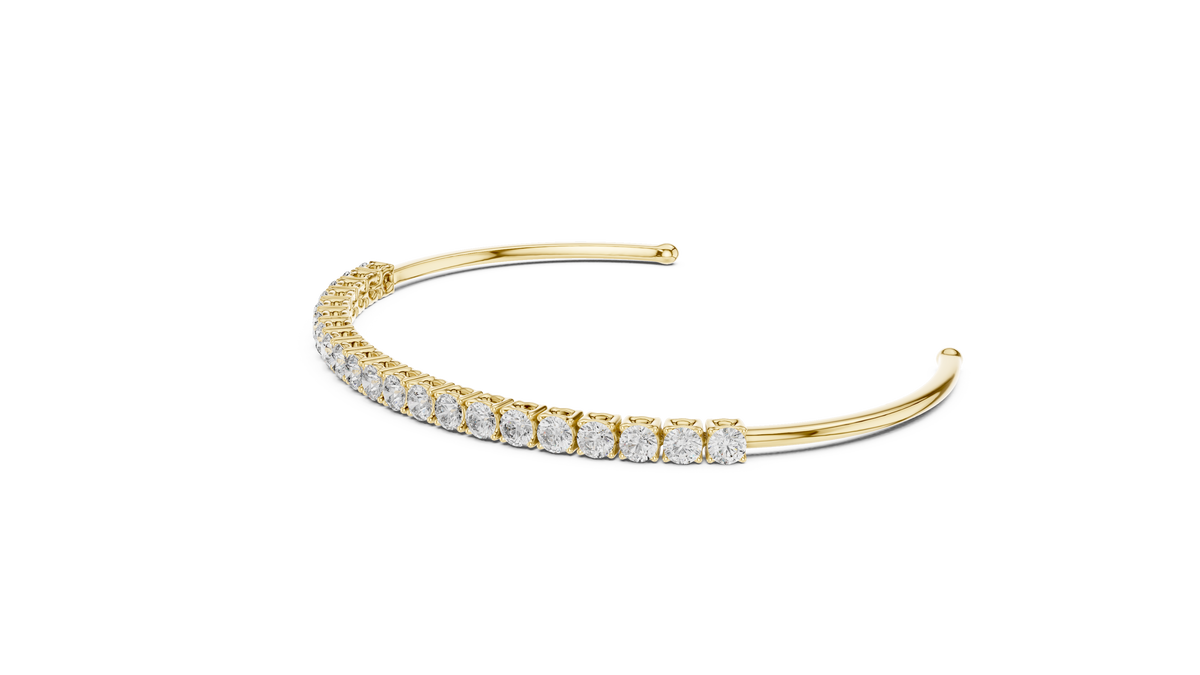 Half-Pavé Diamond Cuff Bangle