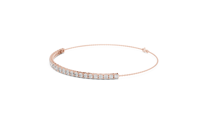 Half-Diamond Station & Chain Bracelet