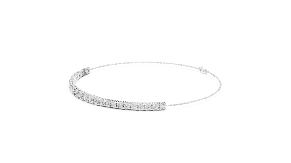 Half-Diamond Station & Chain Bracelet