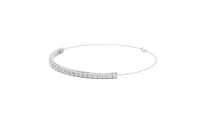 Half-Diamond Station & Chain Bracelet