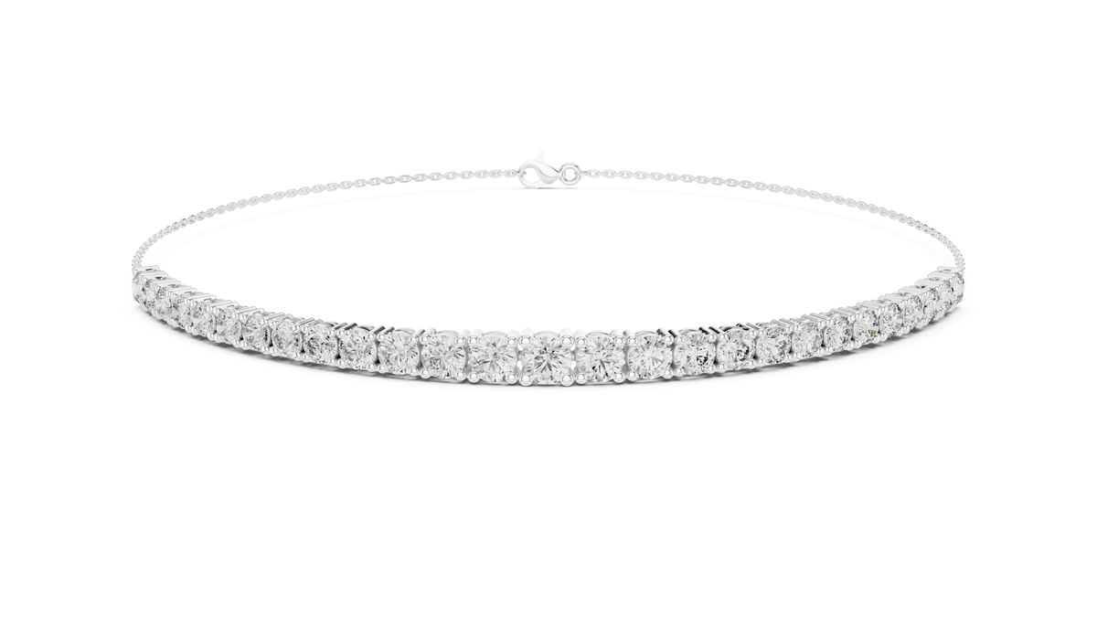 Half-Diamond Station & Chain Bracelet