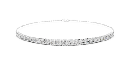 Half-Diamond Station & Chain Bracelet