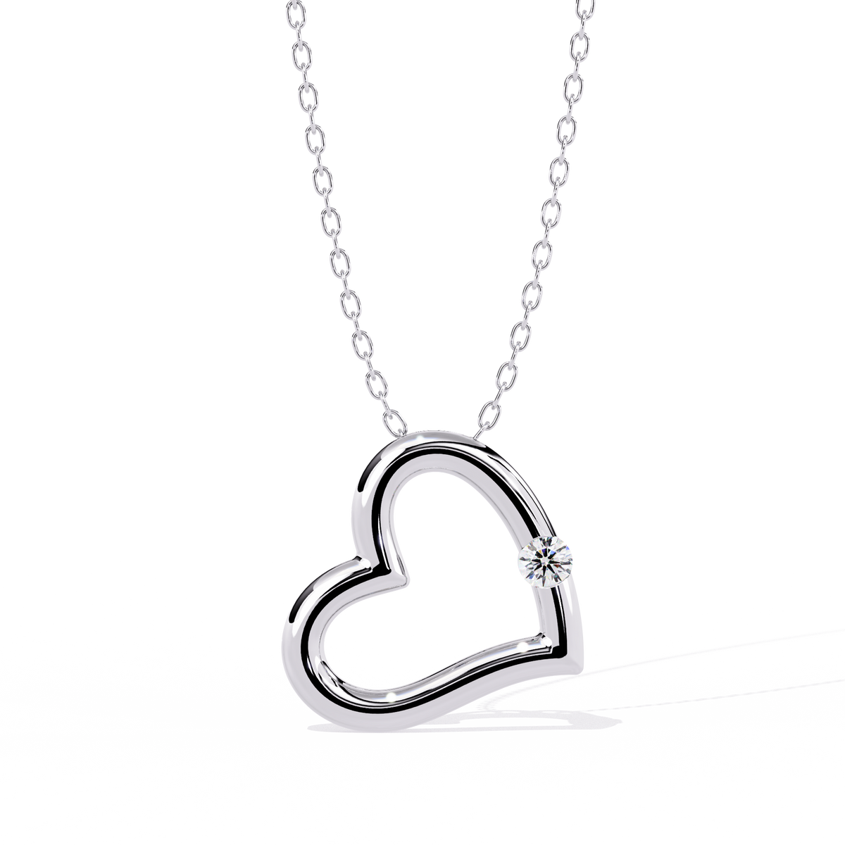Diamond Accent Open Heart Pendant