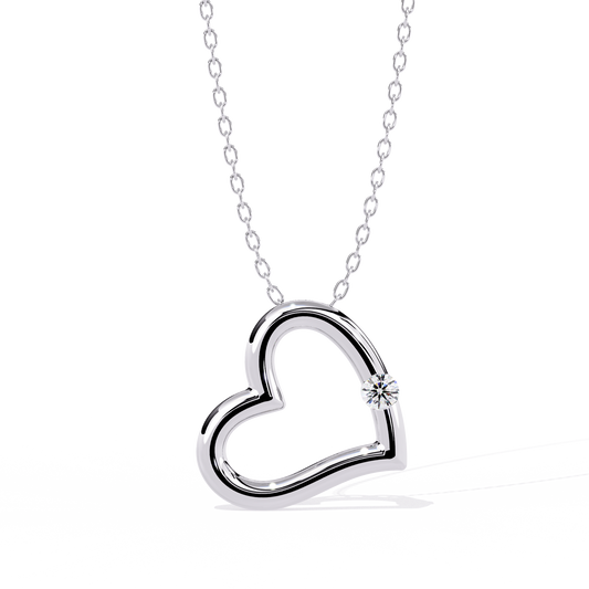 Diamond Accent Open Heart Pendant